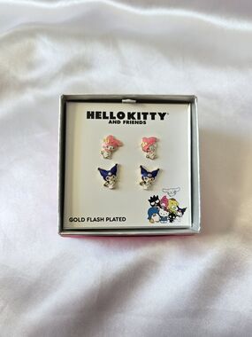 Hello Kitty And Friends Gold Flash Plated Kuromi & My Melody Character Set NWT